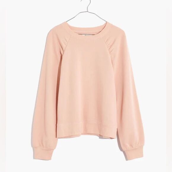 Madewell Gathered Puff-Sleeve Sweatshirt in Muted Shell size XL - Picture 12 of 13